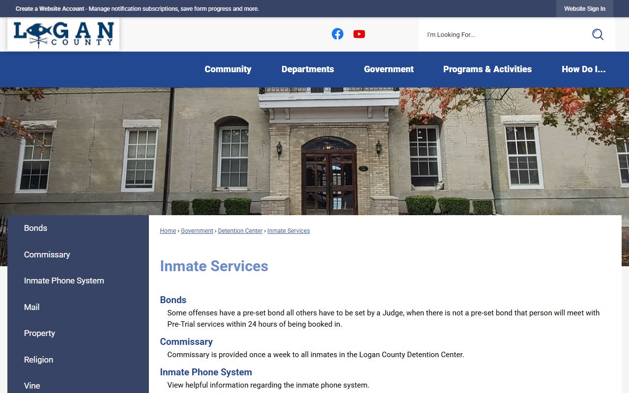 Logan County arrest records inmate services and charges after arrest