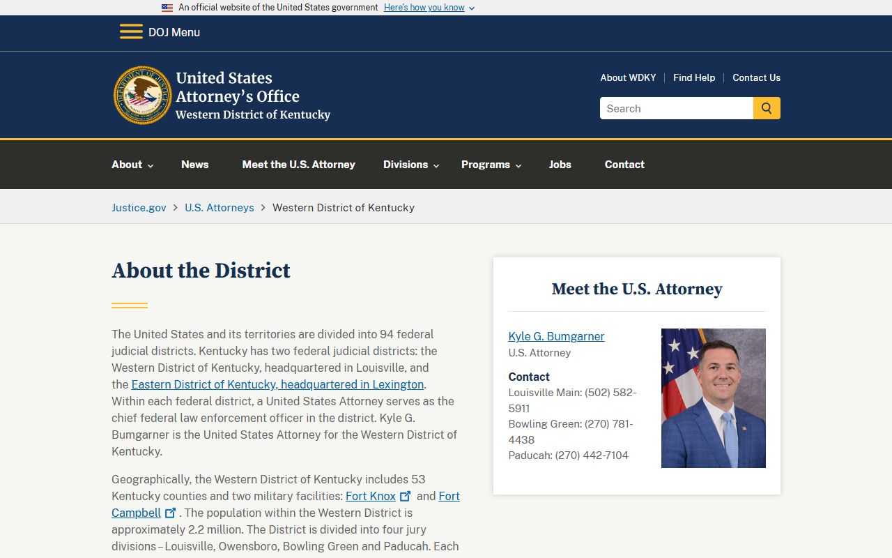 Logan County court records Western District of Kentucky federal prosecution reference