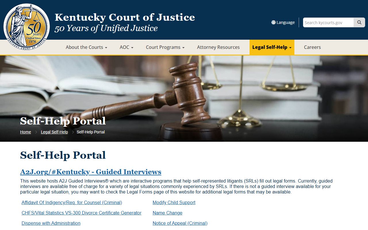 Logan County probate records Kentucky self-help portal